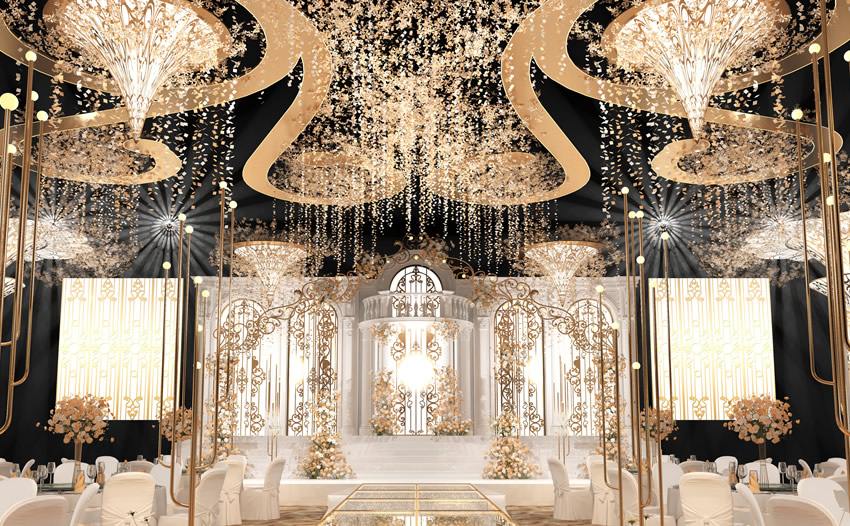 施甸花木兰喜事汇金色大厅效果展示